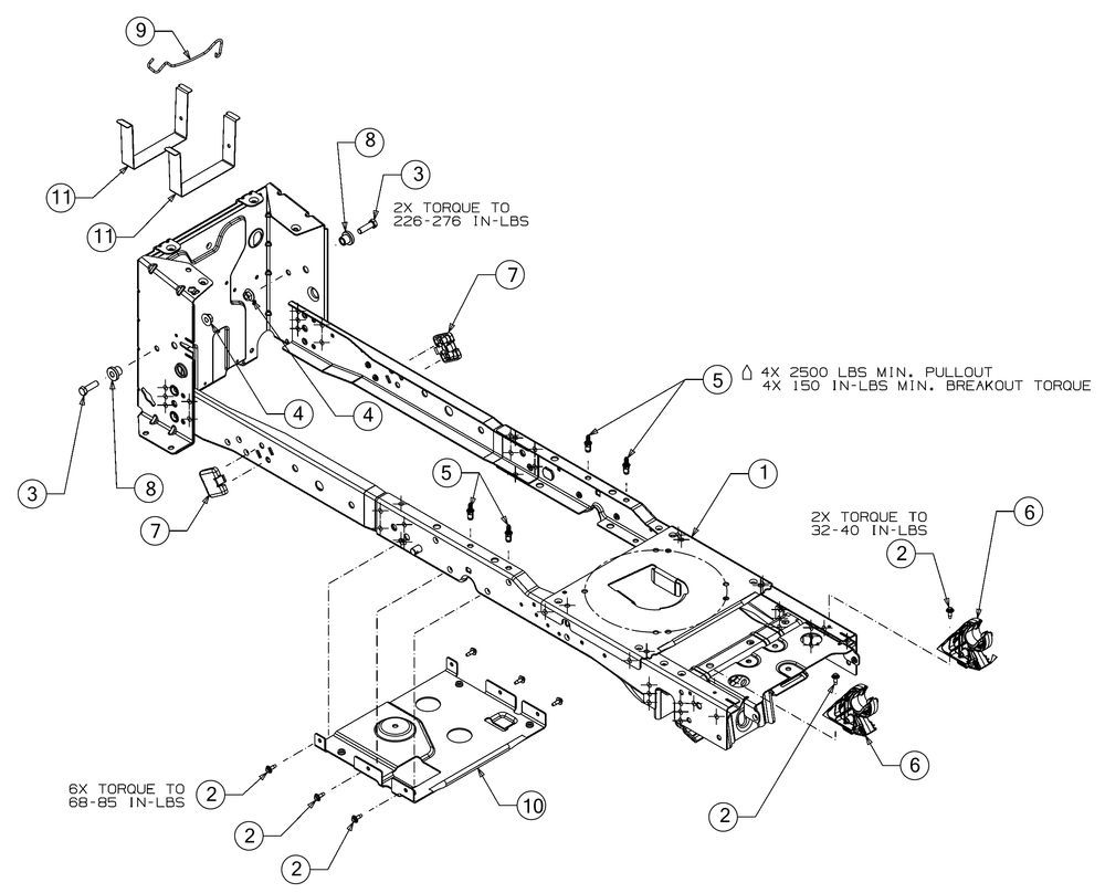Frame Diagram and Parts List for XT1-LT46EFI (13A9A1CN009)(2017) Cub Cadet Lawn Tractor